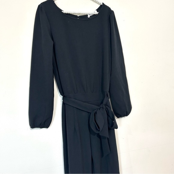 Nikki Lund Joy Black Long Sleeve Wide Leg Jumpsuit SIZE MEDIUM - Picture 3 of 9